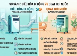 So sánh điều hòa di động và quạt hơi nước